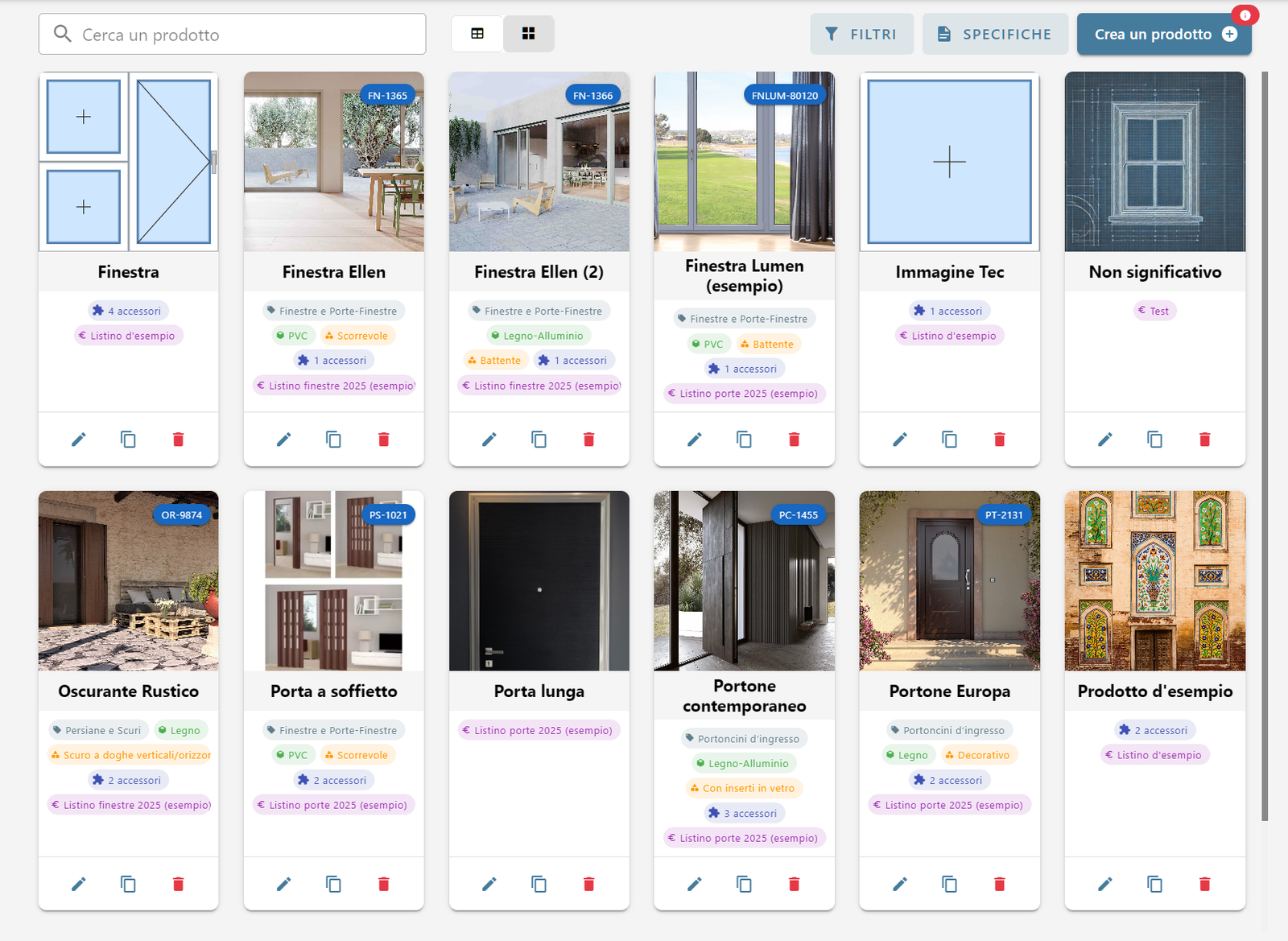 Catalogo prodotti Infisium